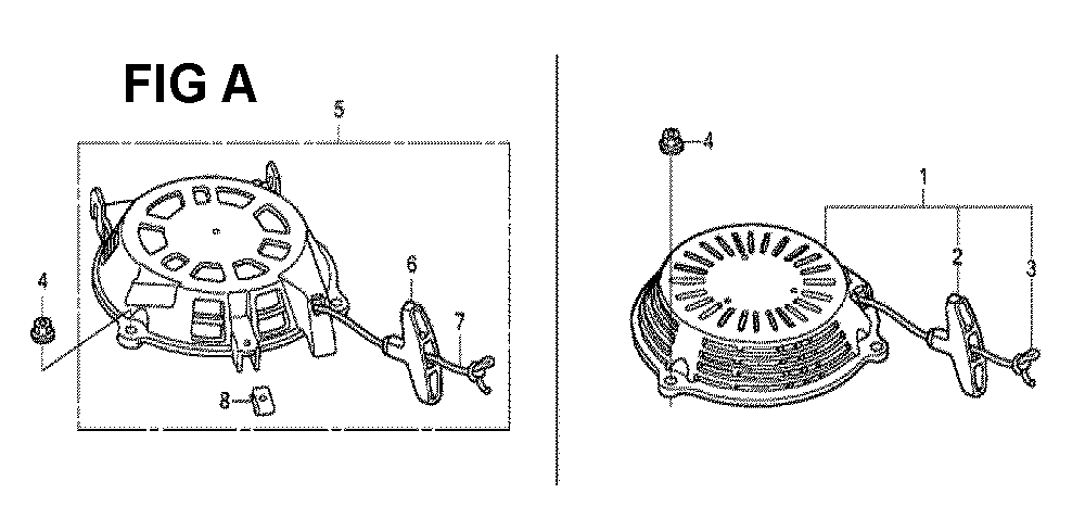 Fig-1 Diagram and Parts List for GCV190LA Type N5AV Honda Engine