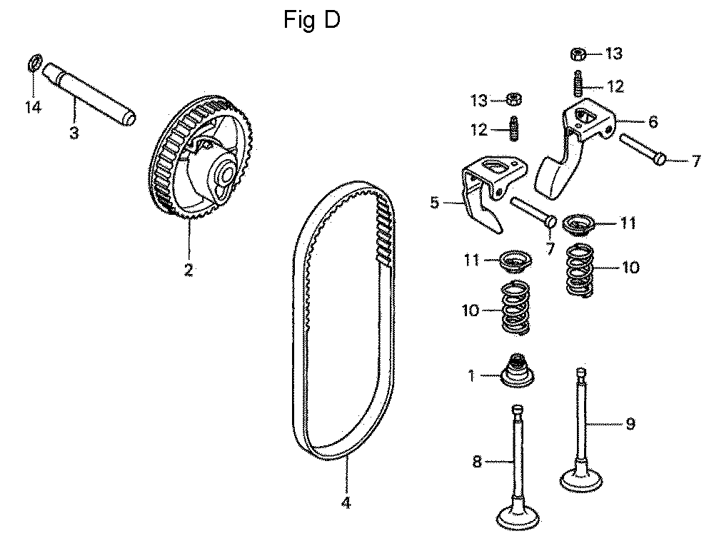 Fig-4 Diagram and Parts List for GC190A Type MHA2 Honda Engine