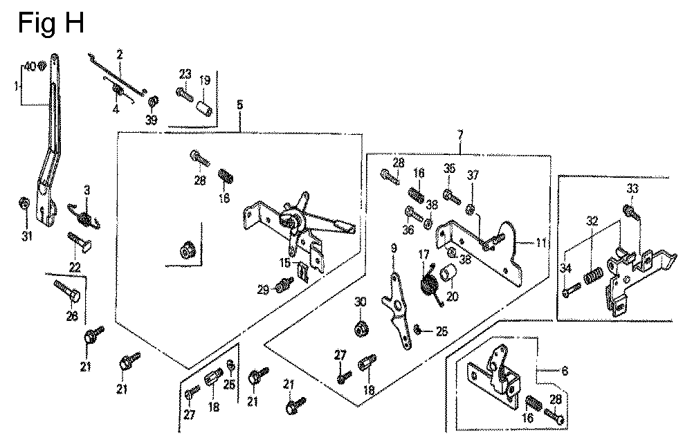 Fig-8 Diagram and Parts List for G100K2 Type ZK2 Honda Engine