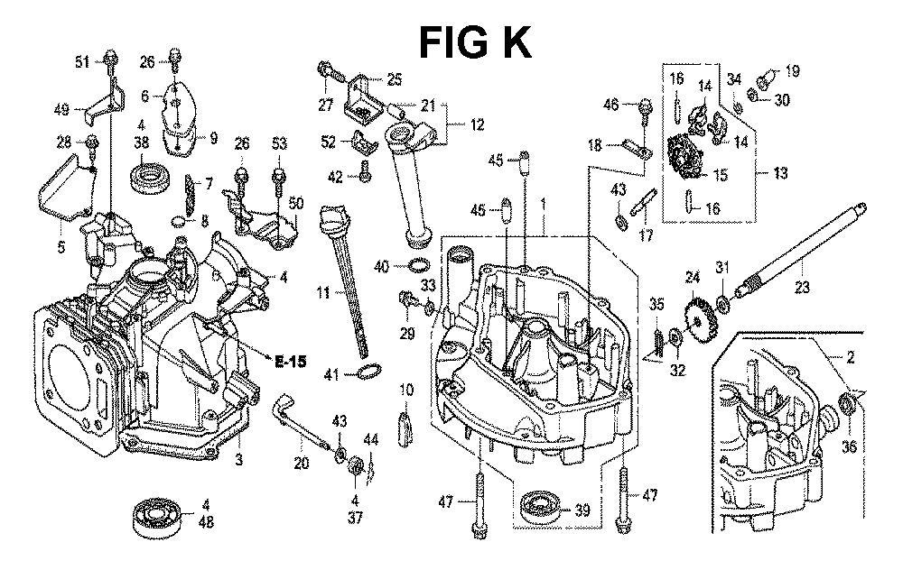 Fig-8 Diagram and Parts List for GXV160H2 Type N15 Honda Engine