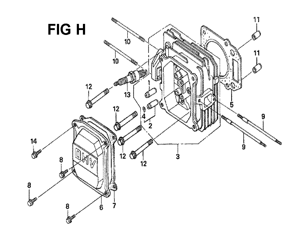 Fig-2 Diagram and Parts List for GXV160H2 Type N55 Honda Engine
