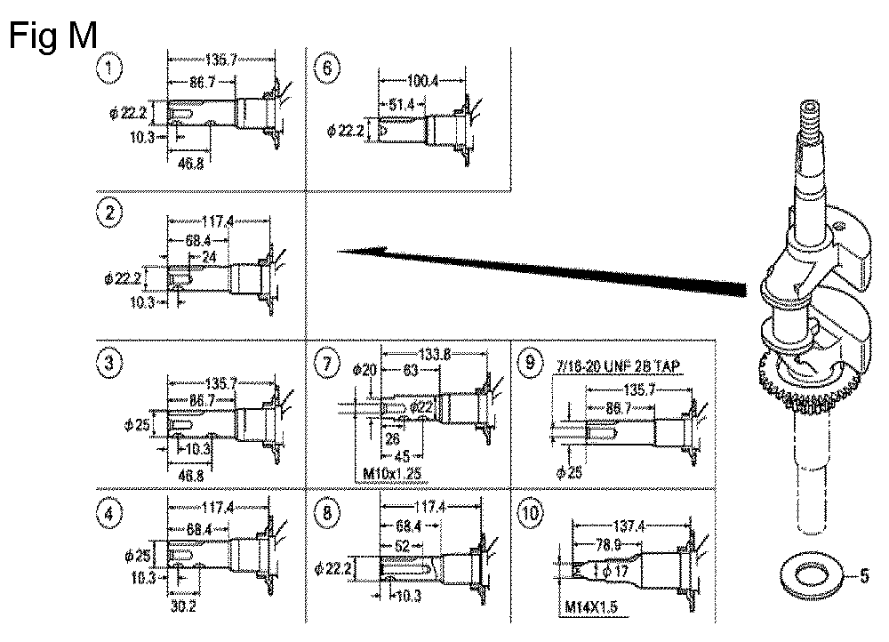 Fig-13 Diagram and Parts List for GCV160LA0 Type N7A1 Honda Engine