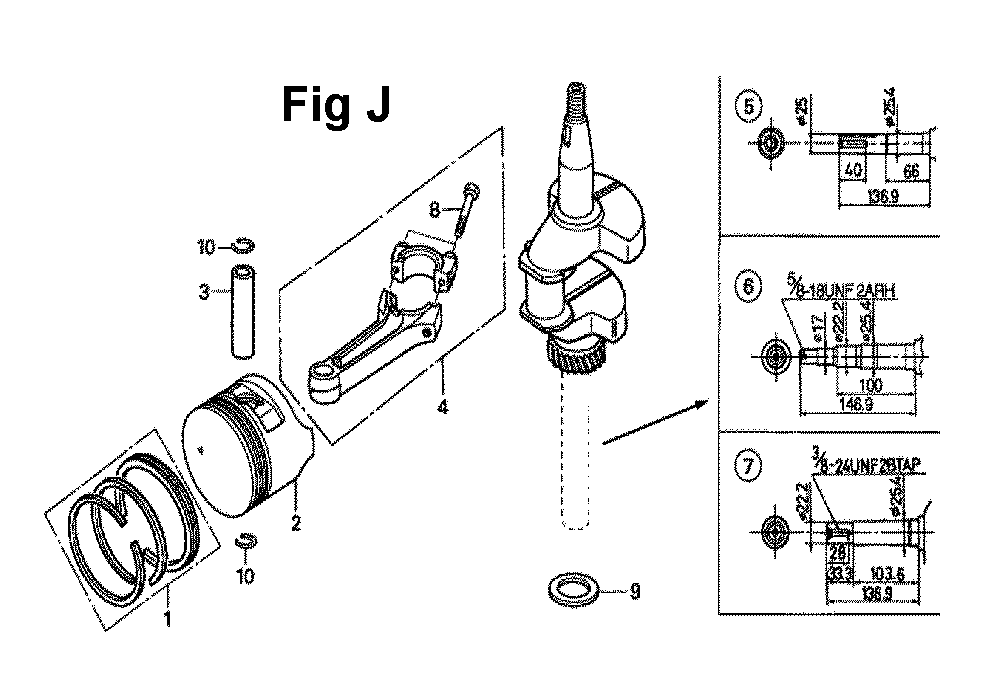 Fig-10 Diagram and Parts List for GXV160UA1 Type A12 Honda Engine