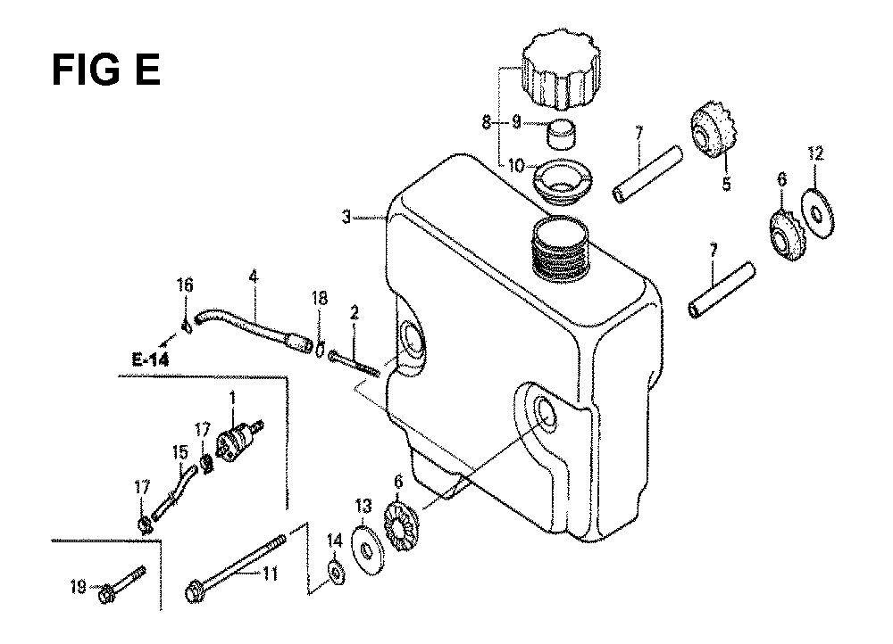 Fig-7 Diagram and Parts List for GXV340K1 Type DA4 Honda Engine