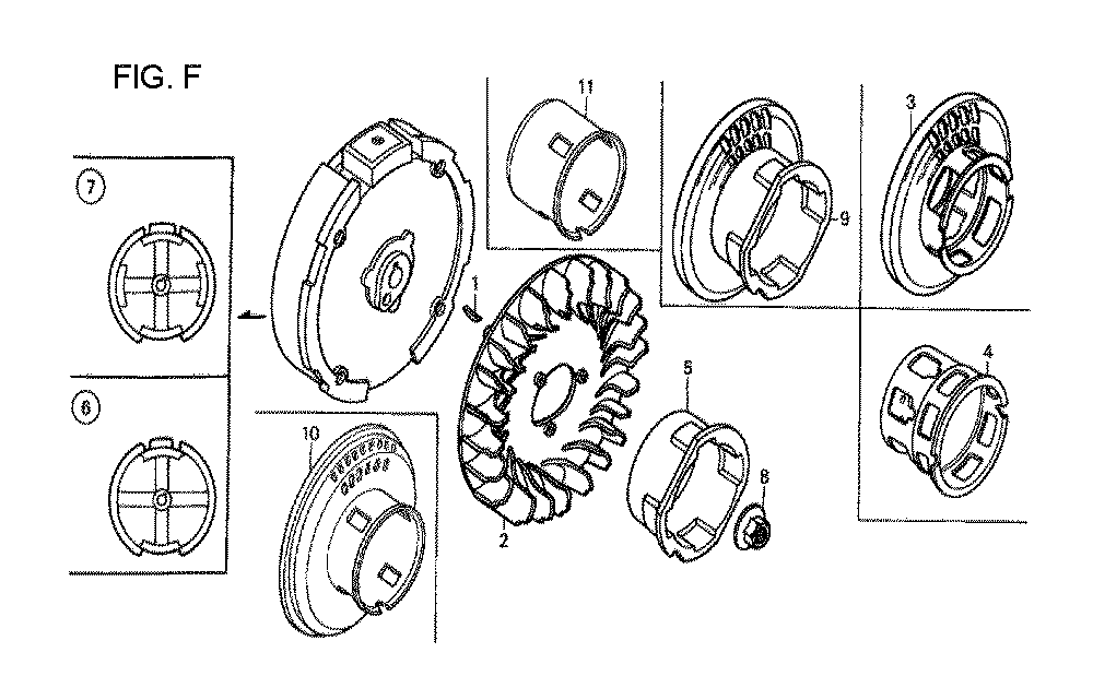 Fig-6 Diagram and Parts List for GX120T1 Type VPM4 Honda Engine