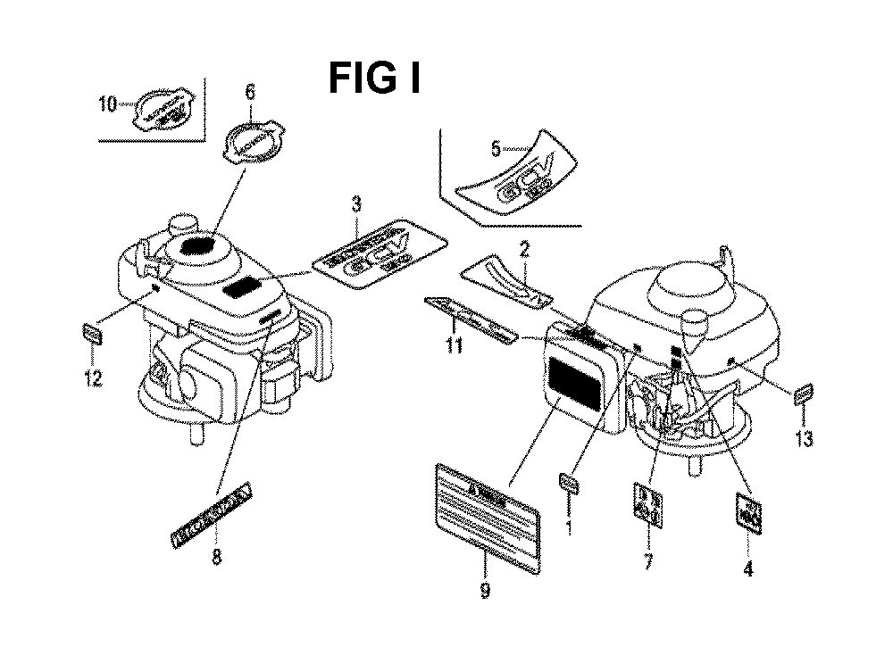 Fig-9 Diagram and Parts List for GCV190LA Type BHH Honda Engine