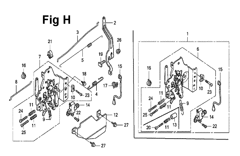 Fig-5 Diagram and Parts List for GXV160UH2 Type SFL1 Honda Engine