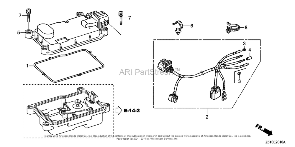 Electronic Control Unit Diagram and Parts List for GX390UT2 (typeSZEC)(GCBCT-1000001) Honda Engine