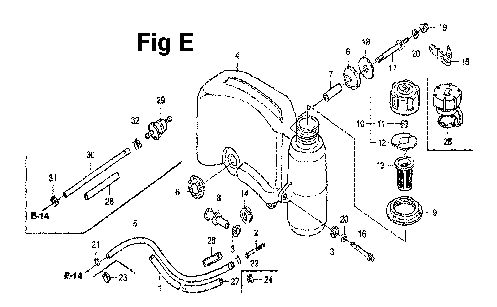Fig-4 Diagram and Parts List for GXV160UH2 Type N1F1 Honda Engine