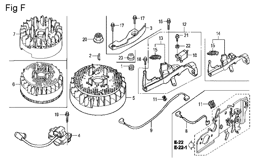 Fig-6 Diagram and Parts List for GCV160LA Type A1A Honda Engine