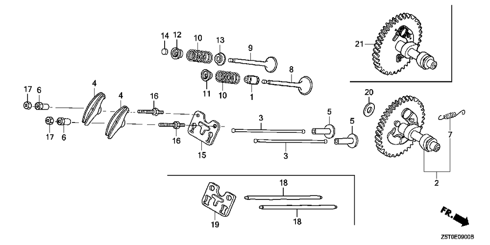 Camshaft Diagram and Parts List for GX390UT2 (Type  QAE2/A)(GCBCT-3000001 - 9999999) Honda Engine