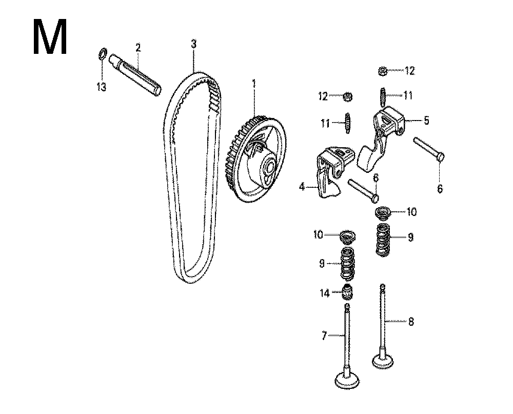 Fig-13 Diagram and Parts List for GX100 Type QA2 Honda Engine