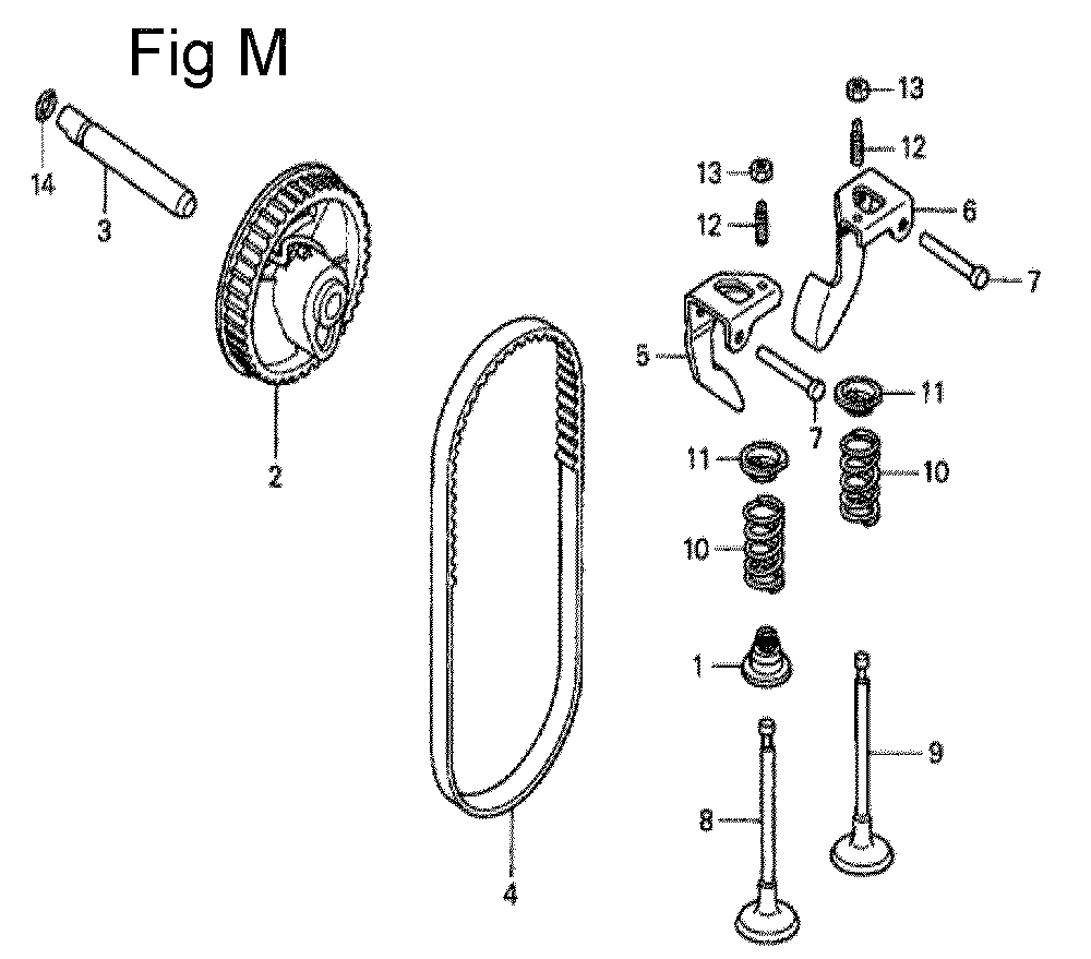 Fig-13 Diagram and Parts List for GC190A Type SHE1 Honda Engine