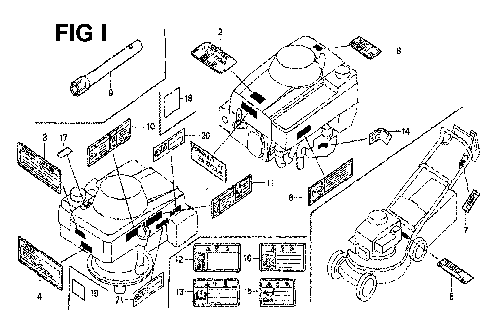 Fig-3 Diagram and Parts List for GXV160 Type N1 Honda Engine