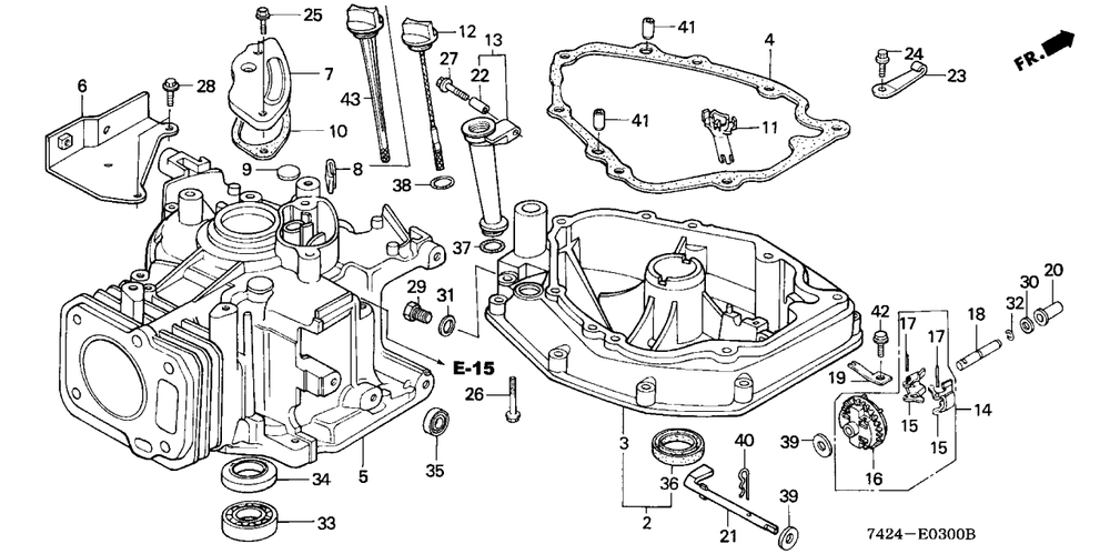 Cylinder Diagram and Parts List for HP400K3 (Type  BA/C)(NAA-2800448 - 9999999) Honda Lawn Tractor Accessories