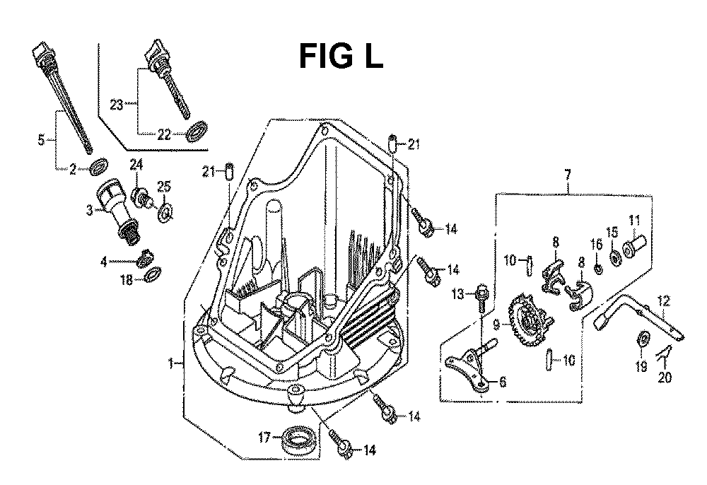 Fig-12 Diagram and Parts List for GCV190LA Type SBH Honda Engine