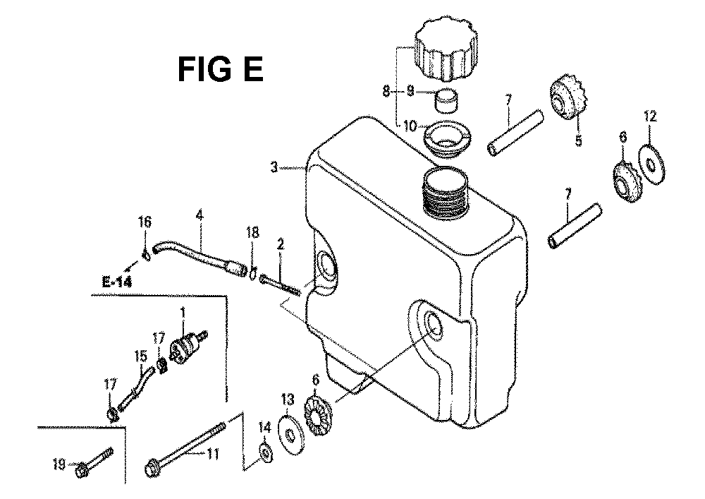 Fig-5 Diagram and Parts List for GXV340 Type DN2 Honda Engine