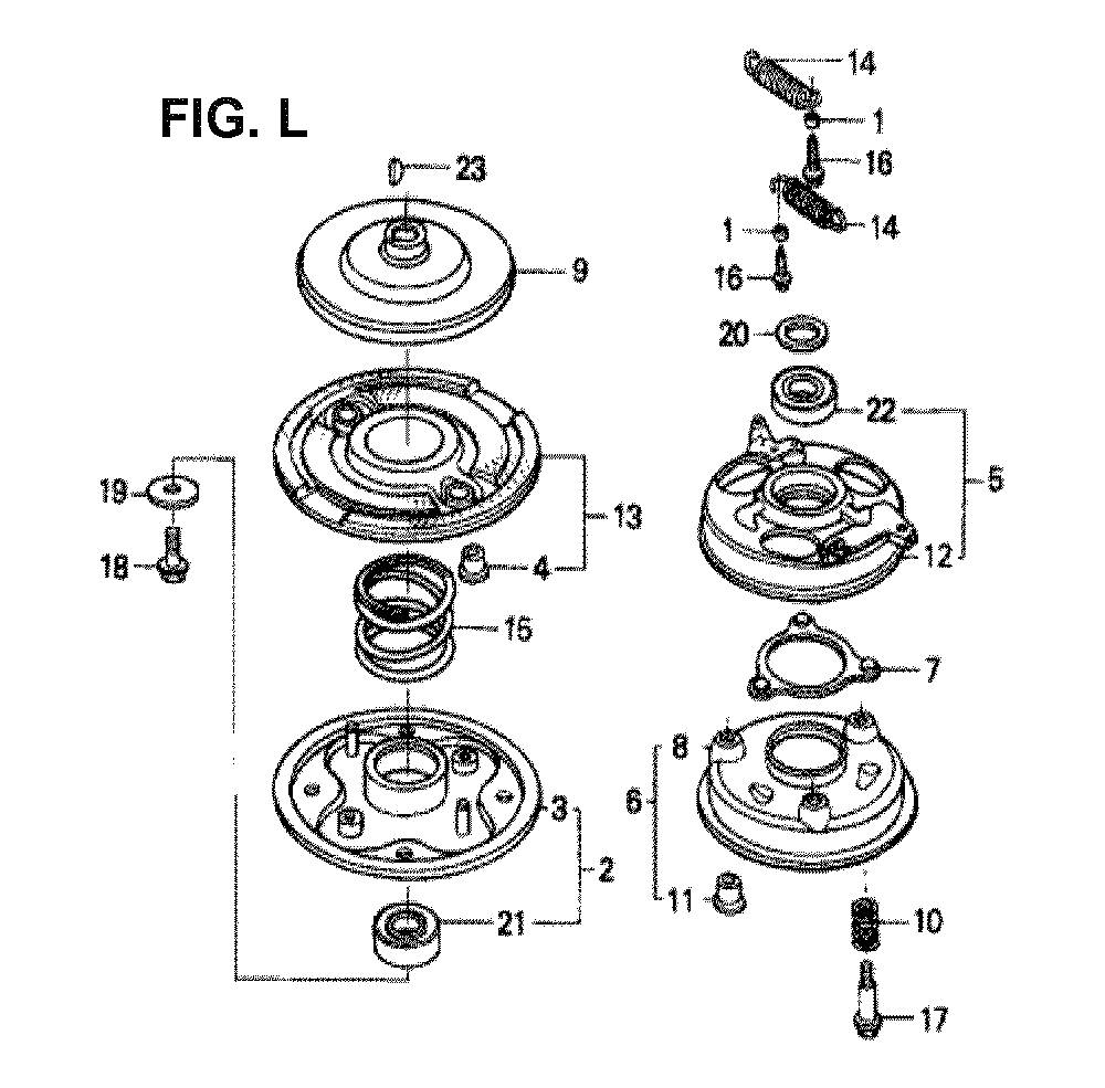 Fig-10 Diagram and Parts List for GXV120 Type SFLY Honda Engine