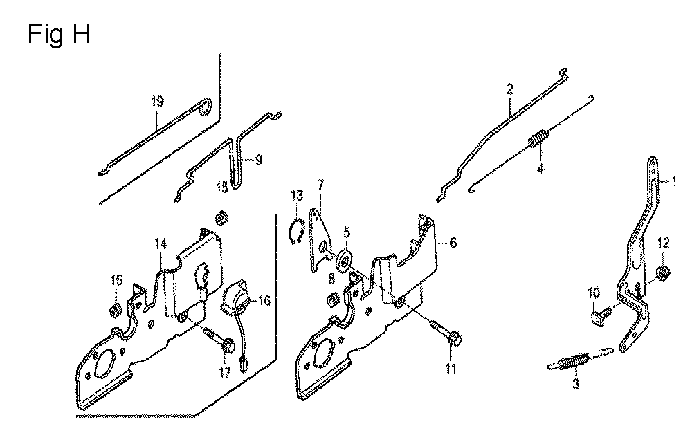 Fig-8 Diagram and Parts List for GCV190A Type R1A Honda Engine