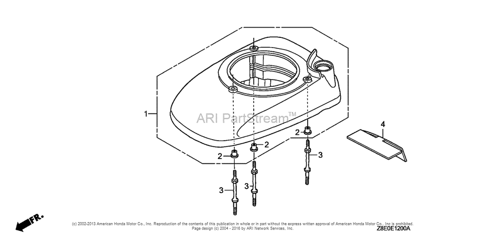 Fan Cover Diagram and Parts List for GSV190LA (typeS3T)(GJACA-1035731) Honda Engine