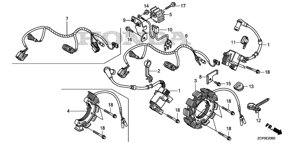 Ignition Coil Diagram and Parts List for GX630RHX (Type TDCC)(GCAMH-2000001-9999999) Honda Engine