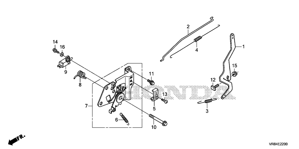 Control Diagram and Parts List for HRN216 (Type  VYAA)(MANA-1000001 - 9999999) Honda Lawn Mower