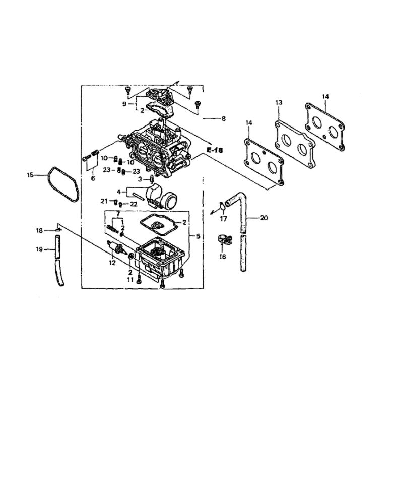 Carburetor Diagram and Parts List for GCV-530-EXA2  Honda Engine