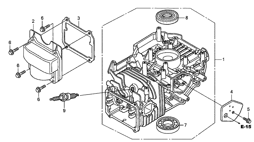 Fig-0 Diagram and Parts List for GSV190A Type A1AE Honda Engine