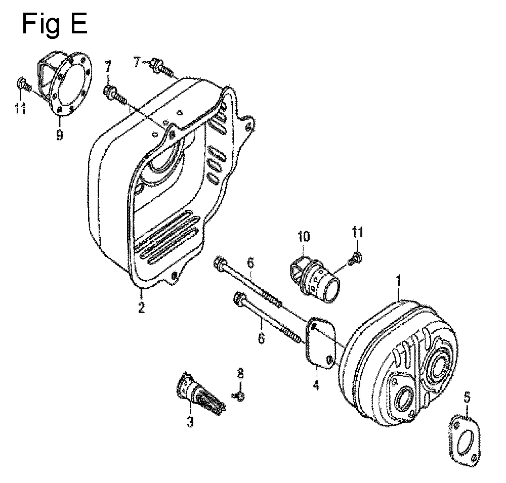 Fig-5 Diagram and Parts List for GCV135 Type A2D Honda Engine