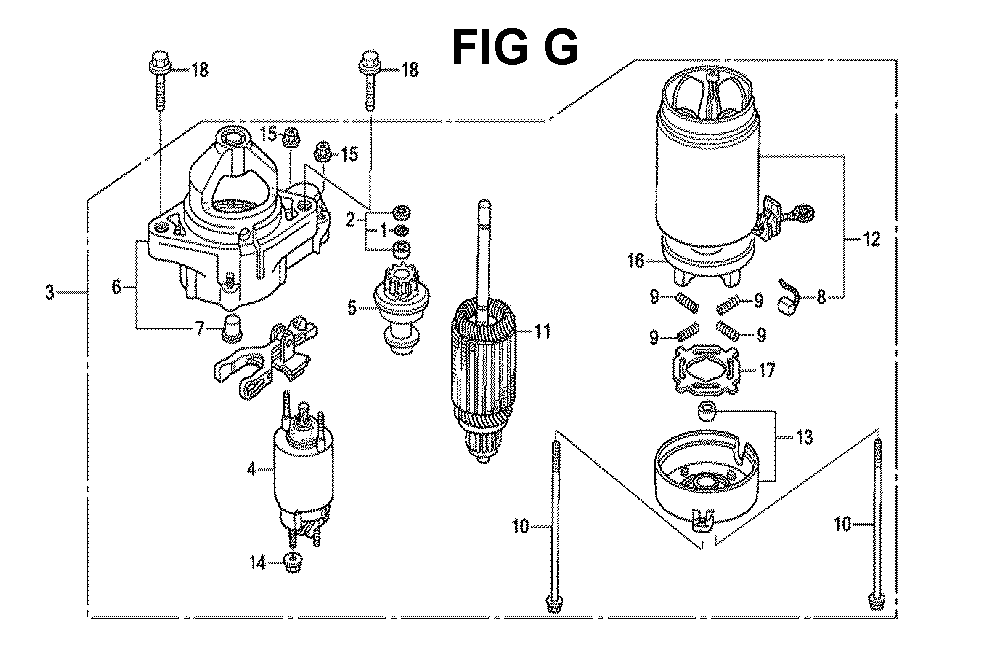 Fig-5 Diagram and Parts List for GXV530 U4-1070150 Honda Engine