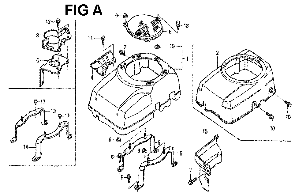 Fig-6 Diagram and Parts List for GXV340K2 Type DA Honda Engine