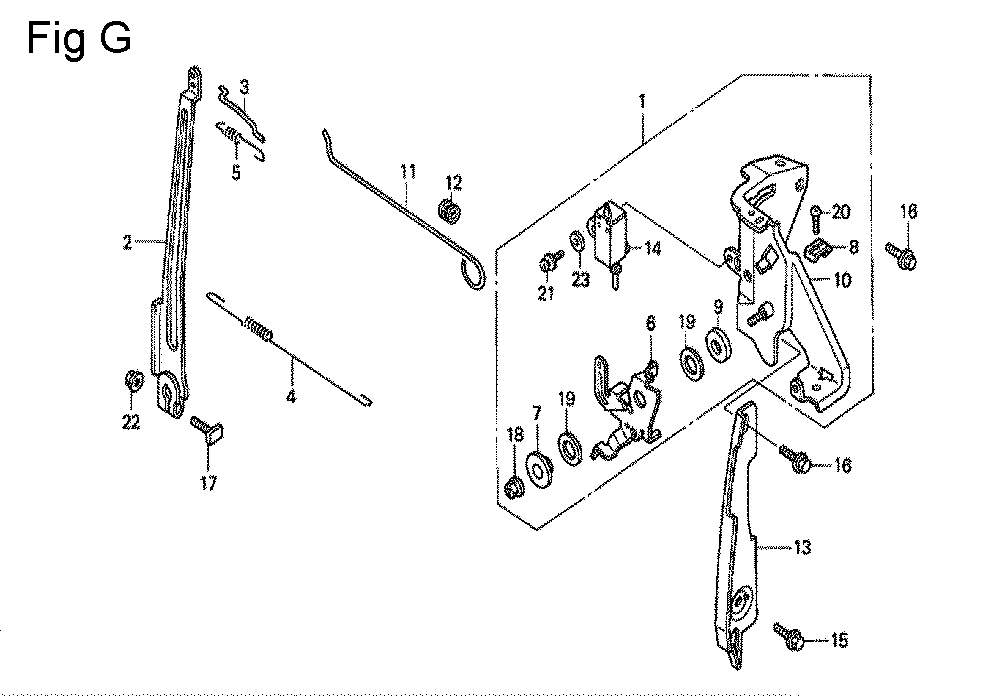 Fig-7 Diagram and Parts List for GC160 Type SHE1 Honda Engine