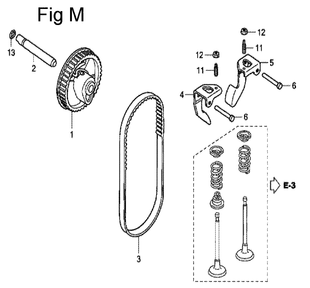 Fig-13 Diagram and Parts List for GC160 Type QHM Honda Engine
