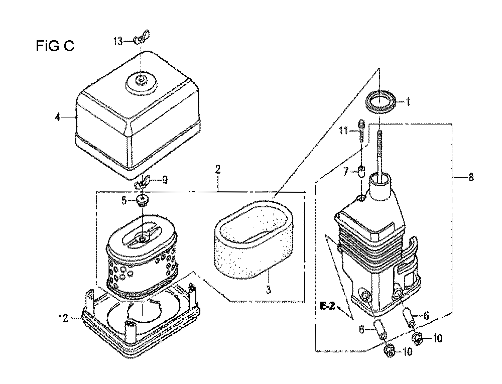 Fig-3 Diagram and Parts List for GX120T1 Type TXBR Honda Engine