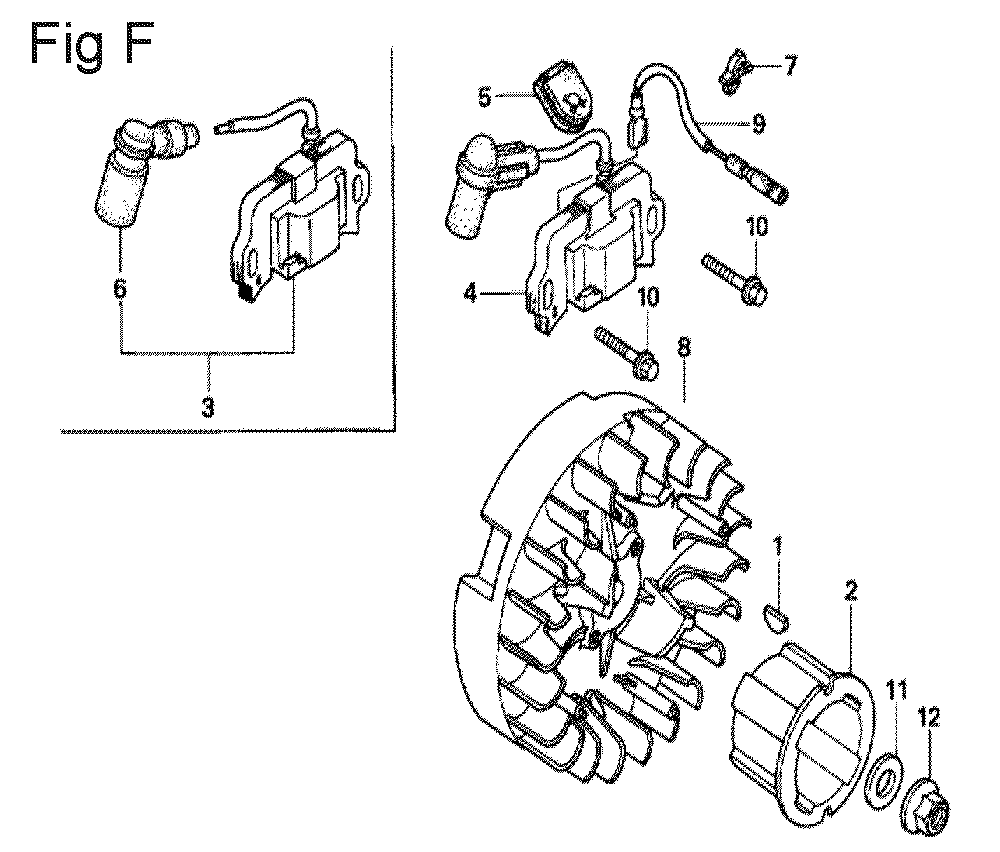 Fig-6 Diagram and Parts List for GX100U Type SE Honda Engine