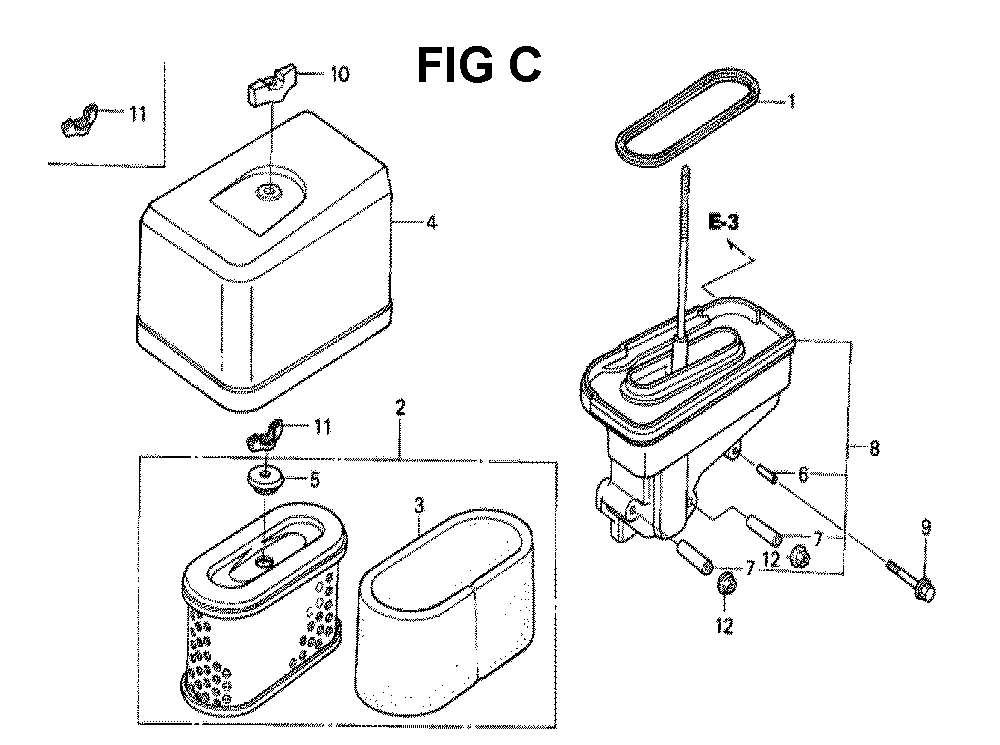 Fig-10 Diagram and Parts List for GXV340K2 Type DP23 Honda Engine