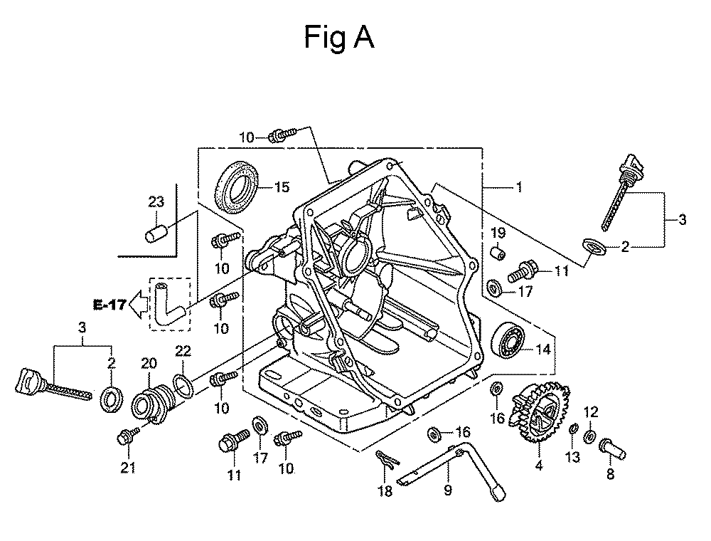 Fig-1 Diagram and Parts List for GC160 Type QHA Honda Engine