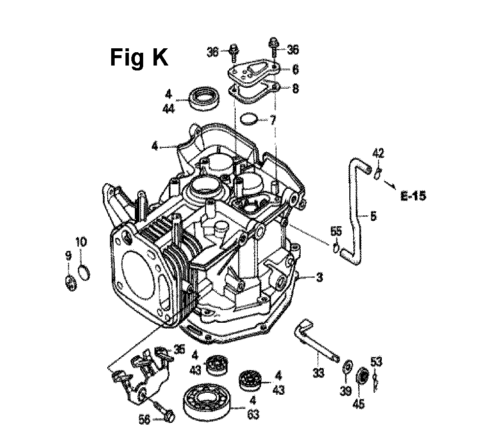 Fig-6 Diagram and Parts List for GXV340 Type DX Honda Engine