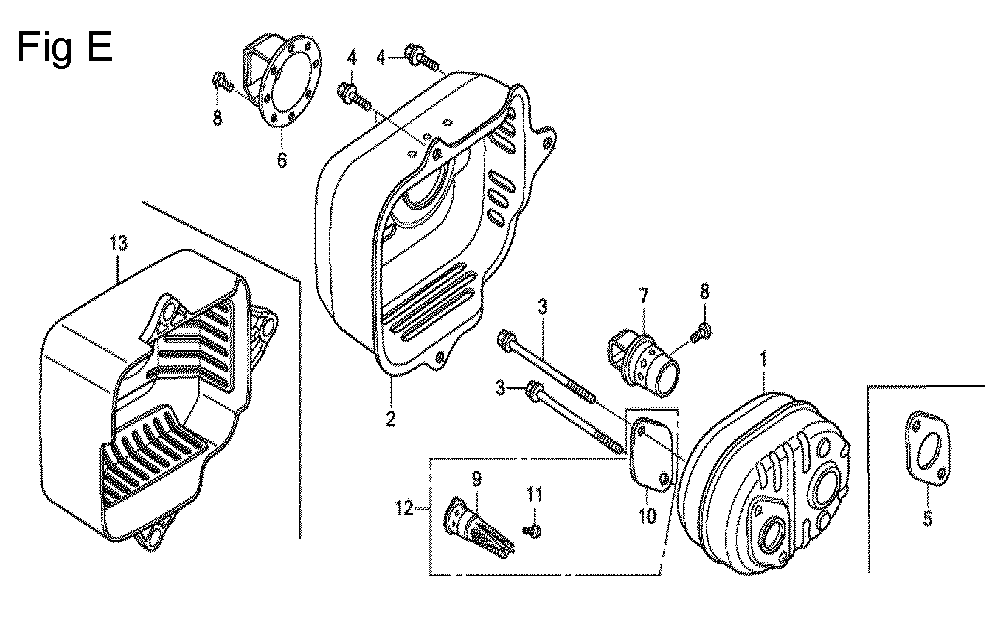 Fig-5 Diagram and Parts List for GCV160A Type A1AS Honda Engine
