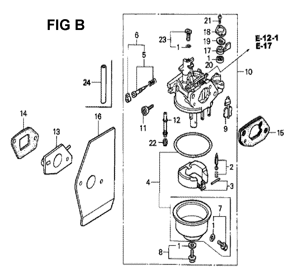 Fig-2 Diagram and Parts List for GXV160K1 Type SFL Honda Engine