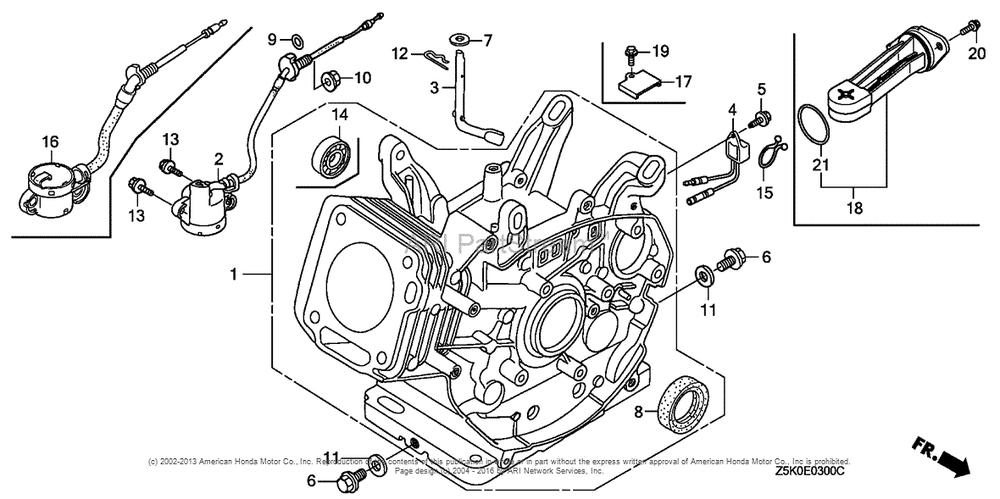 Cylinder Barrel Diagram and Parts List for GX270UT2 (typeSMX2)(GCBGT-1000001) Honda Engine