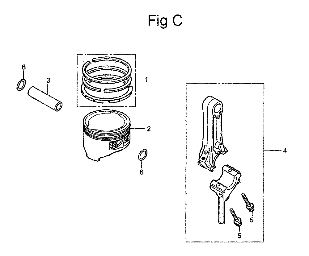 Fig-3 Diagram and Parts List for GC160 Type QBC Honda Engine