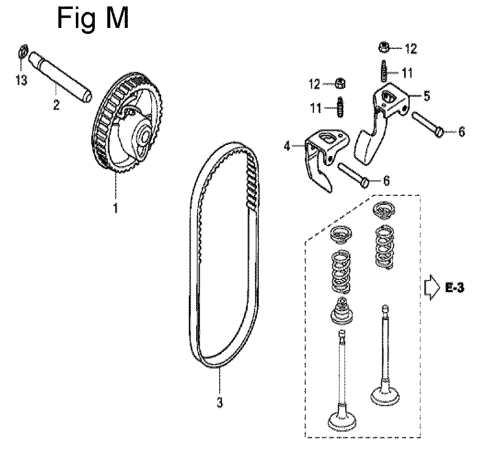 Fig-13 Diagram and Parts List for GC160A Type QHW Honda Engine