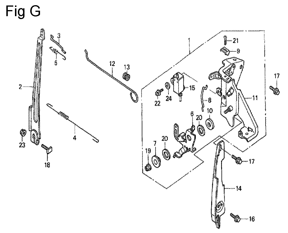 Fig-7 Diagram and Parts List for GC160A Type QHP7 Honda Engine