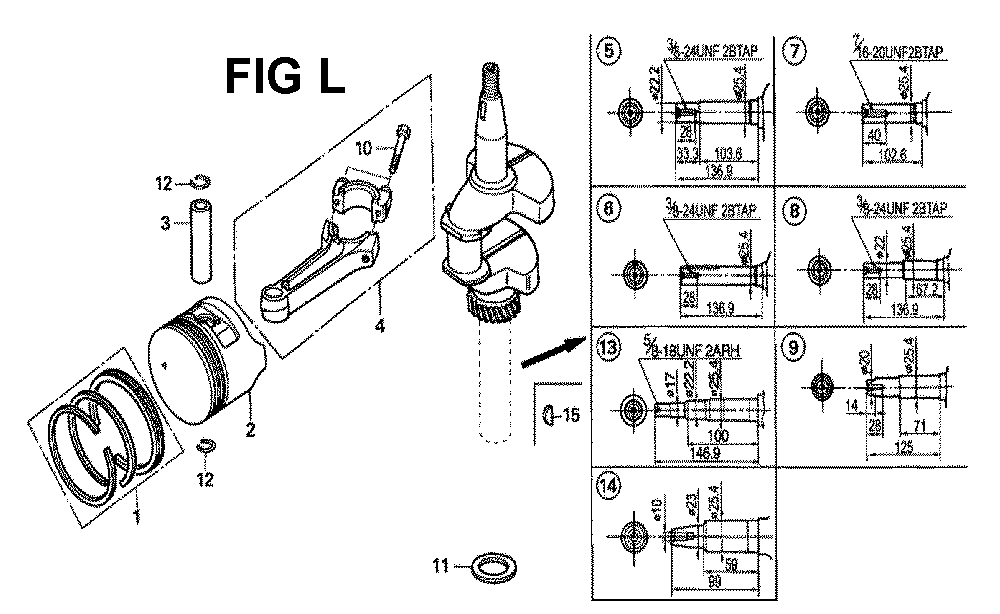 Fig-9 Diagram and Parts List for GXV160H2 Type N4 Honda Engine