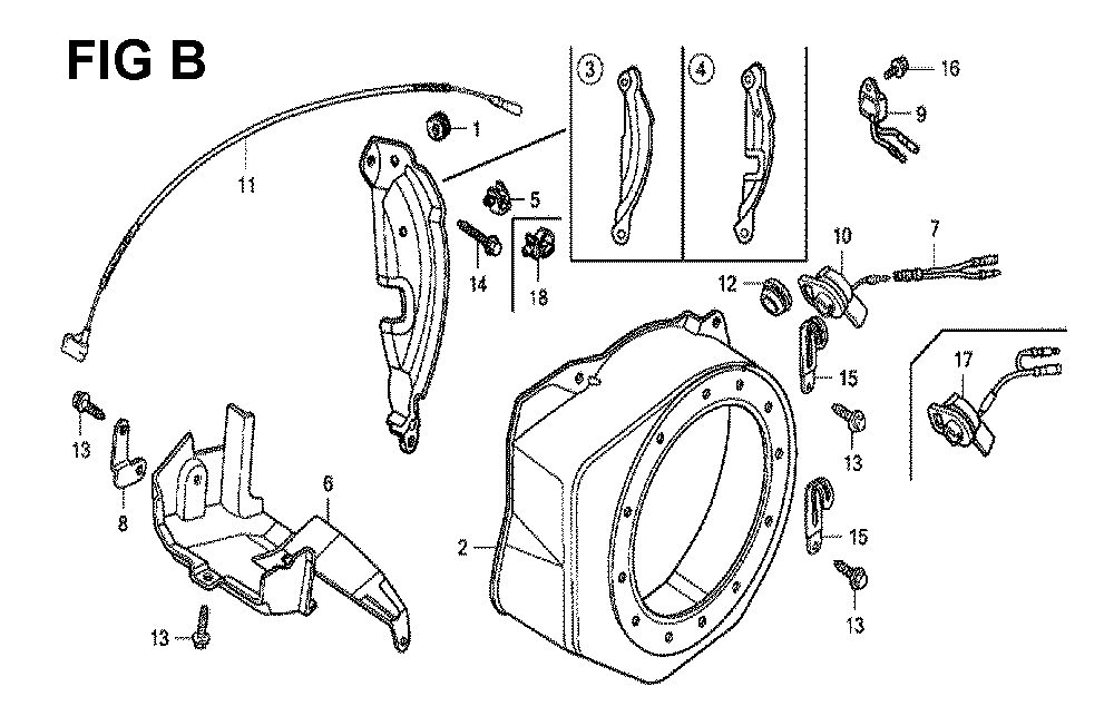Fig-2 Diagram and Parts List for GX120K1 Type QB26 Honda Engine