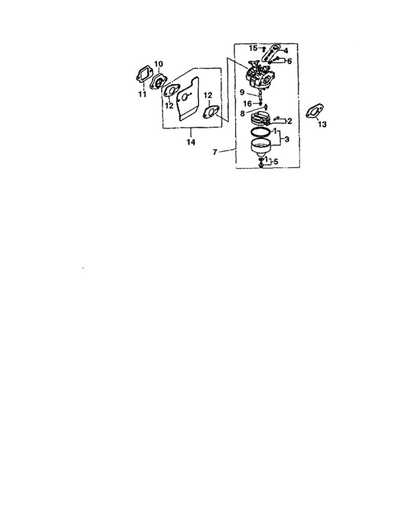 Carburetor Diagram and Parts List for GCV-160-A1AE  Honda Engine