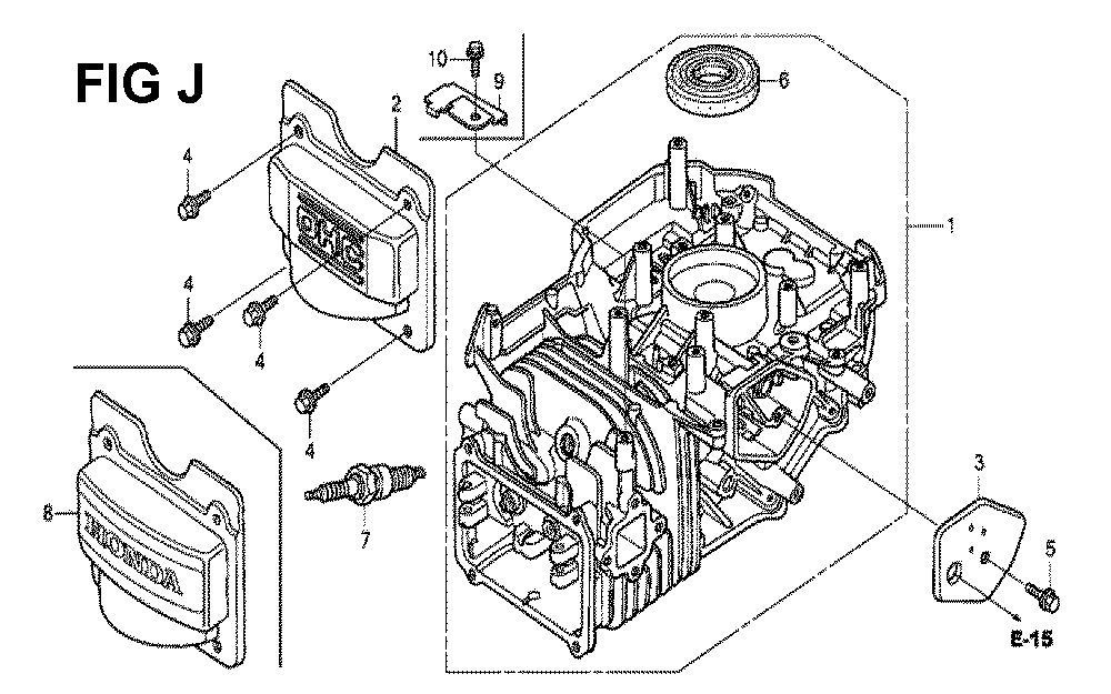 Fig-10 Diagram and Parts List for GCV190LA Type G5BR Honda Engine