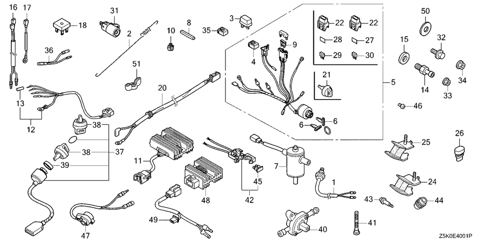 Other Parts (Combination Switch) Diagram and Parts List for GX270UT2 (Type  SCM/A)(GCBGT-2000001 - 2258490) Honda Engine
