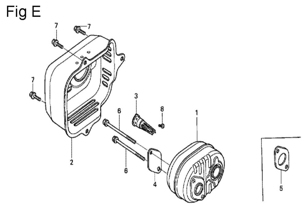 Fig-5 Diagram and Parts List for GSV190A Type N1U Honda Engine